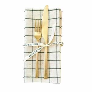 NEW PROPER TABLE appleton check napkins set in green